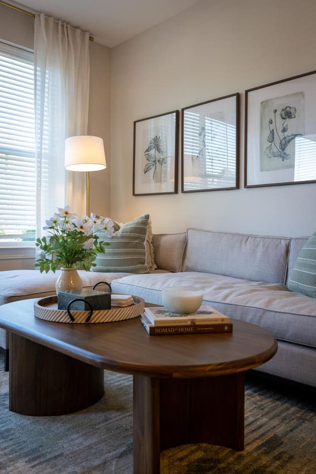 Living Area with Green Accents
