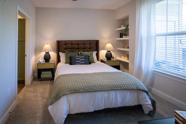 Bedroom with Green Accents