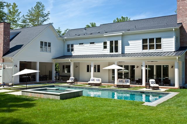 Backyard pool at Wake Forest home
