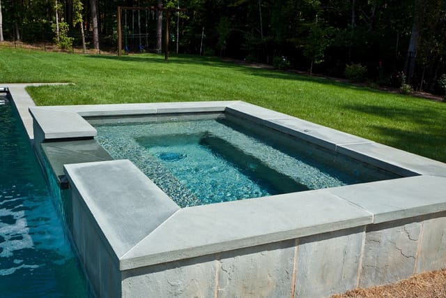 Hot tub overflowing into pool at Wake Forest Home