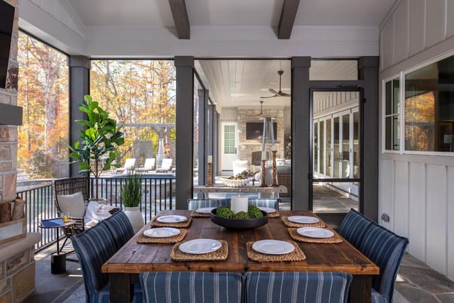 Outdoor Space with Made Goods Console Table and Decor