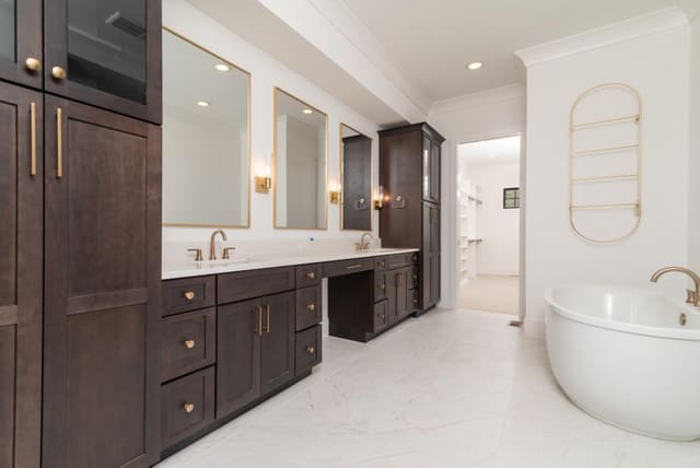 Master Bath with Gold Hardware