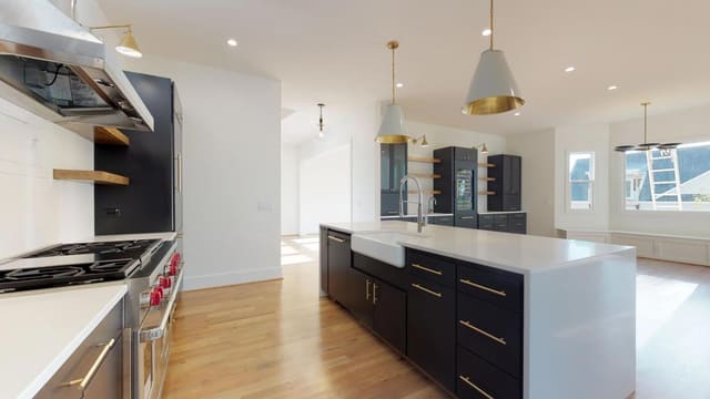 West Durham Kitchen 2 (Sage Built) - interior design by Design Works Studio