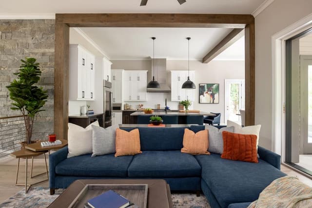 Living Room Looking into Kitchen Space