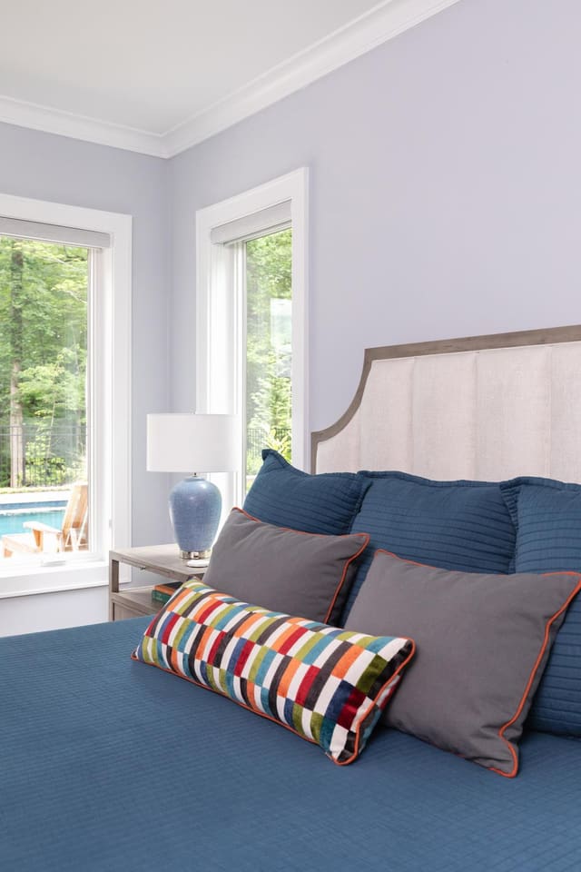 Bedroom Closeup with Backyard View