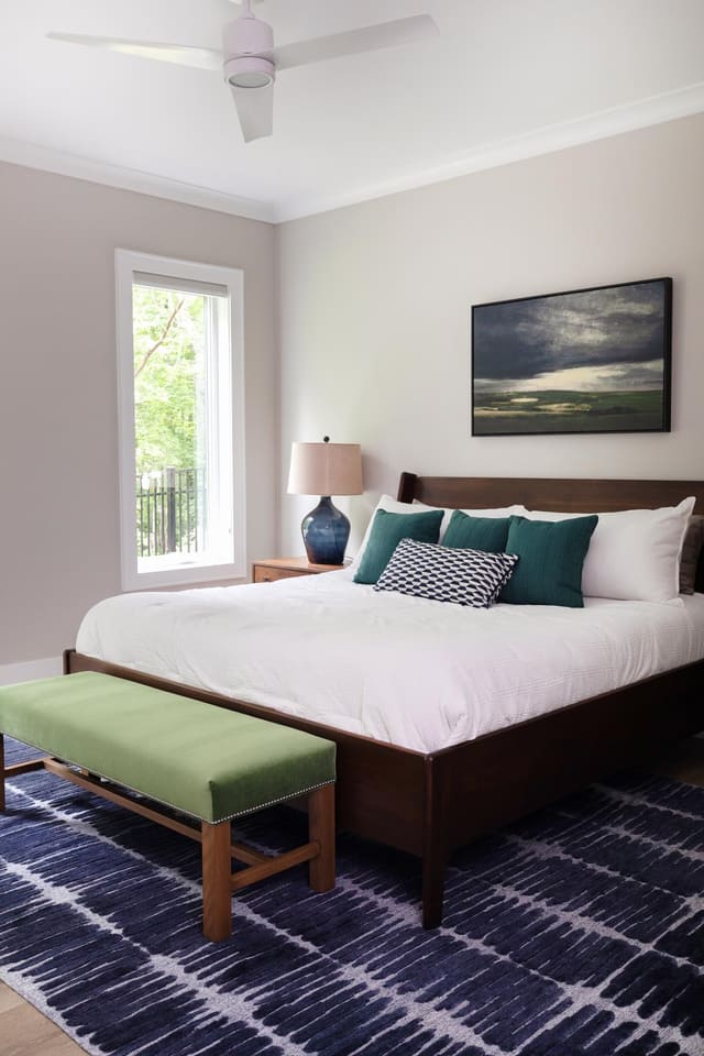 Guest Bedroom with Green and Blue Details