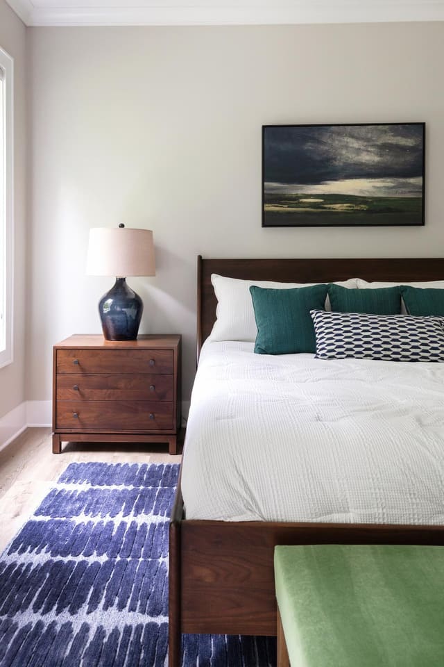 Guest Bedroom with Green and Blue Details