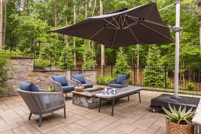 Outdoor Poolside Sitting Area