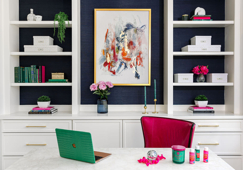 Designed home office in a Raleigh home by Design Works Studio